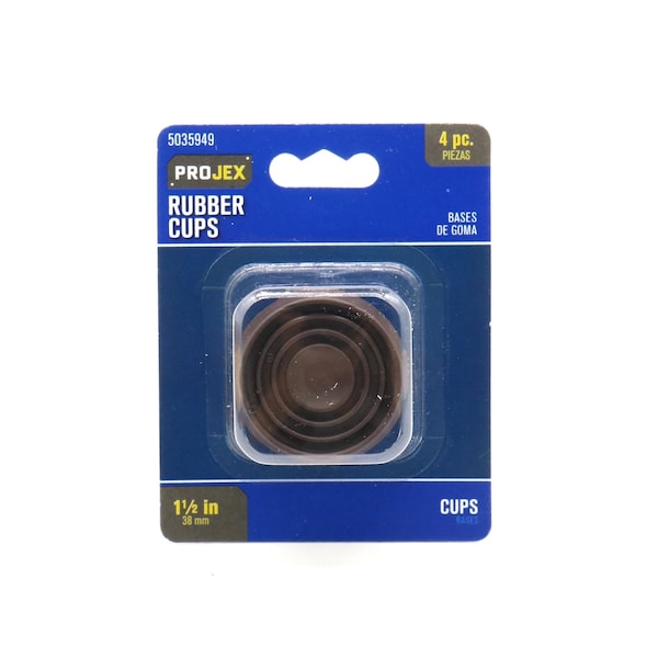 Projex Projex Rubber Caster Cup Brown Round 1-1/2 in. W 4 pk P0016 - main